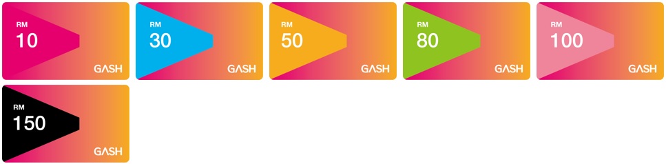 Gash Card Malaysia denominations